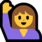 Person Raising Hand emoji on Microsoft